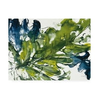 סימן מסחרי אמנות 'עלים ירוקים וכחולים' אמנות בד מאת יאן גריגס
