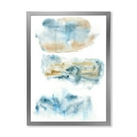 אמנות עיצוב 'תקציר עננים בצבע כחול כהה השני' הדפס אמנות ממוסגר מודרני