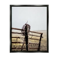 סטופל תעשיות כפרי אחו גדר תיל כפרי צילום צילום סילון שחור צף ממוסגר בד הדפסת קיר אמנות, עיצוב על ידי לאה