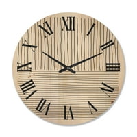 עיצוב 'קווים גיאומטריים מינימליים אנכיים ואופקיים III' שעון קיר עץ מודרני