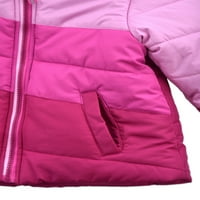 ז'קט הנפוח של גוש הצבעים של Arctic Quest Girl וסט סקי שלג - גודל 5-6, סגול ורד