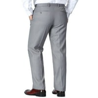 מכנסיים נפרדים חליפה בכושר דק לגברים מכנסיים שמלת ביצועים קדמיים שטוחים