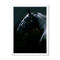 עיצוב אמנות 'צילום מקרוב של סוס סוס נוניוס סוס סוס שני' בית חווה ממוסגר הדפס אמנות