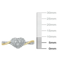 קראט T.W. ברק תכשיטים משובחים טבעת אירוסין יהלומים בצורת לב ב 10kt זהב לבן וצהוב, גודל 8
