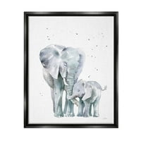 סטופל תעשיות לאהוב פיל משפחה חיבוקים בצבעי מים גרפי אמנות סילון שחור צף ממוסגר בד הדפסת קיר אמנות, עיצוב