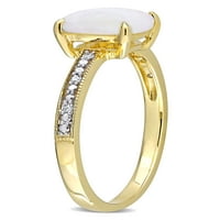 1- CARAT T.G.W. טבעת זהב צהובה של אופל ואומץ יהלום