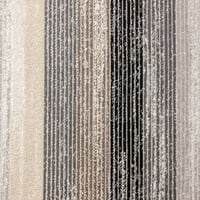 ניקול מילר ניו יורק פטיו סופיה אסטל עכשווי מופשט פסים מקורה שטיח אזור חיצוני, חרדל אפור, 5'2 x7'2