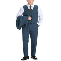 חליפות לגברים בכושר רגיל של חליפת שמלות משובצות 3 חלקים לגברים סט מכנסי אפוד בלייזר