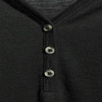TIME ו- TRU חולצת טריקו של שרוול צווארון V