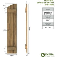 עבודות טחנה של Ekena 1 2 W 73 H Amerraft שלוש לוח חיצוני חיצוני עץ אמיתי הצטרף לתריסי לוח- N-Batten עם