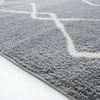 ארצות אורגים שמיימי טירנה מודרני גיאומטרי מבטא שטיח, אפור, 1 '11 3'