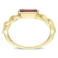 Miabella's נשים 1- קראט T.G.W. גרנט 10KT טבעת שרשרת קישור זהב צהוב