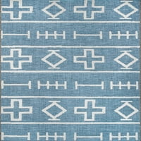 Nuloom annevoie סמלים אתניים מקורה שטיח אזור חיצוני, 6 '3 9', כחול