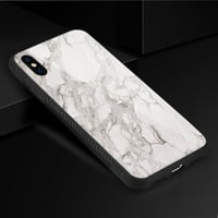 IPhone x iPhone XS עיצוב זכוכית קשה TPU עם שיש לבן לשימוש עם Apple iPhone 3-Pack