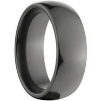 טבעת זירקוניום שחורה של חצי סיבוב עם גימור מלוטש גבוה