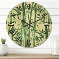 עיצוב 'יער של ענפי במבוק אני' שעון קיר עץ טרופי