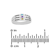 טבעת משפחתית חרוטת לייזר בהתאמה אישית עם עד שלוש אבני לידה