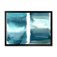 עיצוב אמנות 'רושם מופשט אוקיינוס כחול מימי אני' מודרני ממוסגר אמנות הדפסה