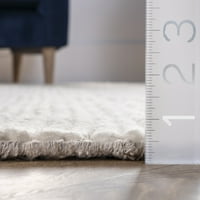 שטיח אזור צמר קלוע של פנלופה, 10 ', לבן