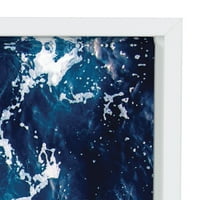 קייט ולורל סילווי כחול אוקיינוס ​​גלי צבע תצלום מצלם אמנות קיר בד ממוסגרת, לבן