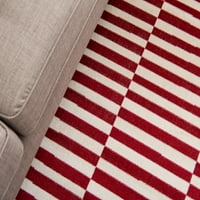 ייחודי נול מקורה מלבני פסים מסורתי שטיחים באזור אדום לבן, 4 ' 6 ' 0