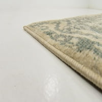 צבע מלבני מקורה ייחודי גובל שטיחים באזור מסורתי אפור לבן, 9 '12' 0