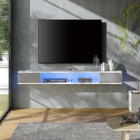 צף עמדת טלוויזיה, קיר רכוב בידור מרכז מדיה קונסולת רכיב תחת טלוויזיה, צף טלוויזיה מדף עם אחסון, שחור
