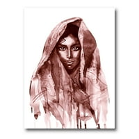 עיצוב 'דיוקן שחור לבן, של אישה הודית צעירה II' הדפס אמנות קיר בד מודרני
