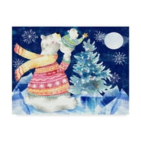 סימן מסחרי אמנות 'דוב קוטב' חג המולד 'אמנות קנבס מאת ליסה פאוול בראון