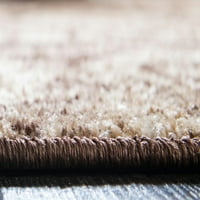 נול ייחודי מקורה עגול גיאומטרי שטיחים שטיחים חומים לא-לבן, 3 '3' סיבוב