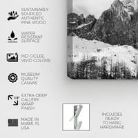 ווינווד סטודיו טבע ונוף קיר אמנות הדפסי בד 'גבוהה שלג חולצות שחור ולבן' הרים-שחור, לבן