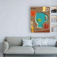 סימן מסחרי אמנות 'בית קפה 4' אמנות בד מאת הולי קונגר