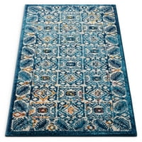 לורן קובלה ארוג היטב 2'3 3'11 עבודת אריחי פסיפס בציר מודרני שטיח מבטא שפשפת כחולה