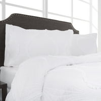 שמיכה ודמה סט - היפואלרגנית גדול תאום שמיכת מיטת סט עם מעוקל לפרוע עיצוב-שרליז סדרת על ידי מפואר בית