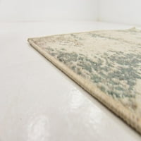 ייחודי נול מקורה מלבני מופשט בציר שטיחים באזור בז 'ירוק, 4' 6 ' 0