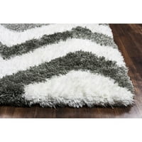 שטיח פוליאסטר ריזי ביתי בצבע אפור 5 'על 8'