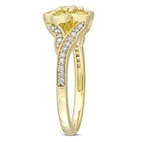 Miabella's CT ST צהוב ספיר CT Diamond 10kt טבעת שוק פיצול זהב צהוב