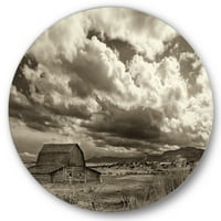 עיצוב עננים 'אחרי הגשם בערבה' אמנות קיר מתכת מעגל מסורתית - דיסק של 23