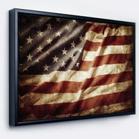 עיצוב 'דגל אמריקאי' עכשווי דפוס אמנות קנבס ממוסגר