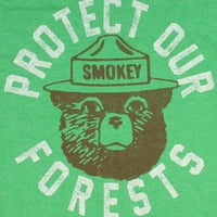 Smokey The Bear's גברים הגן על יערות שלנו חולצת טריקו גרפית של שרוול קצר, עד גודל 3xl